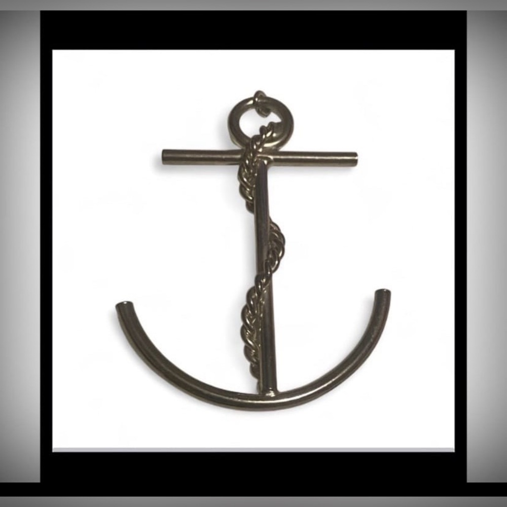Vintage Silver Tone Anchor Statement Pendant #7284